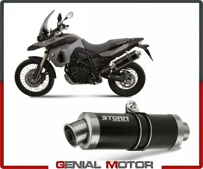 Exhaust Storm By Mivv Muffler Oval Nero Steel For Bmw F 800 Gs 2008 > 2016 • $228.12